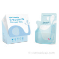 Sac de lait maternel personnalisé pour bébé avec double fermeture à glissière Emballage de sacs de lait maternel Sacs de stockage de lait maternel